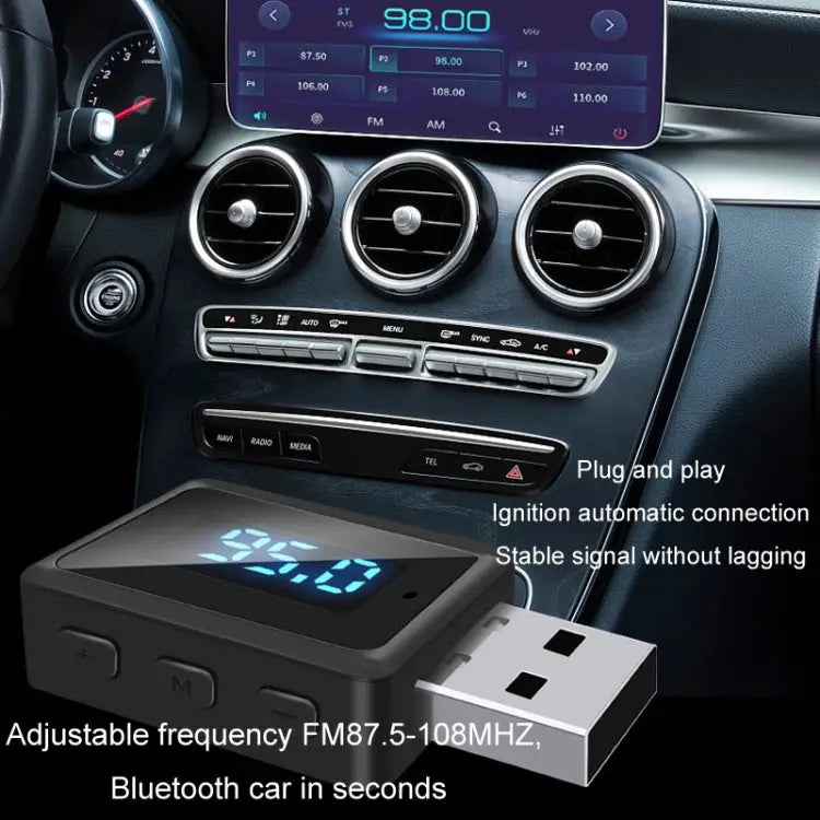 T60 Bluetooth 5.3 Audio Receiver Transmitter Car Radio USB FM Bluetooth Receiver T60 2 in 1 - T60 2 in 1 - Apple