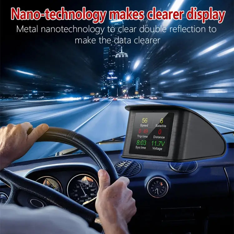 T600 HUD 2.2 inch Car GPS Smart Digital Meter with TFT LCD Multi-color Speed & Driving Distance / Time & Voltage