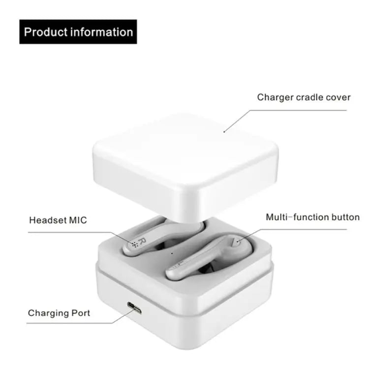 T88 Mini Touch Control Hifi Wireless Bluetooth Earphones TWS Wireless Earbuds with Charger Box - Apple Accessories