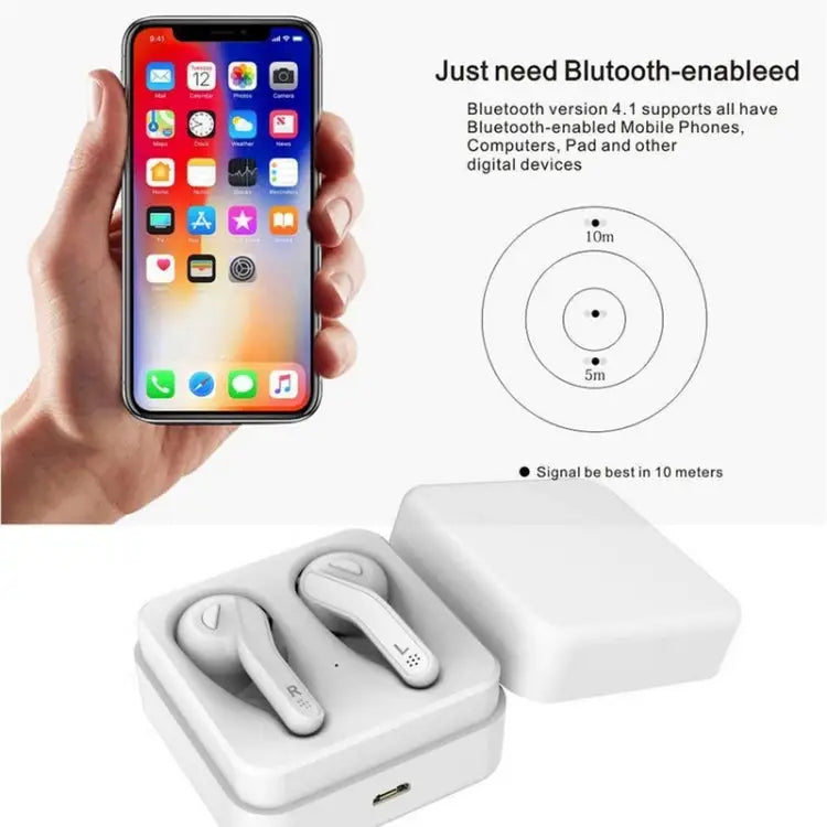 T88 Mini Touch Control Hifi Wireless Bluetooth Earphones TWS Wireless Earbuds with Charger Box - Apple Accessories