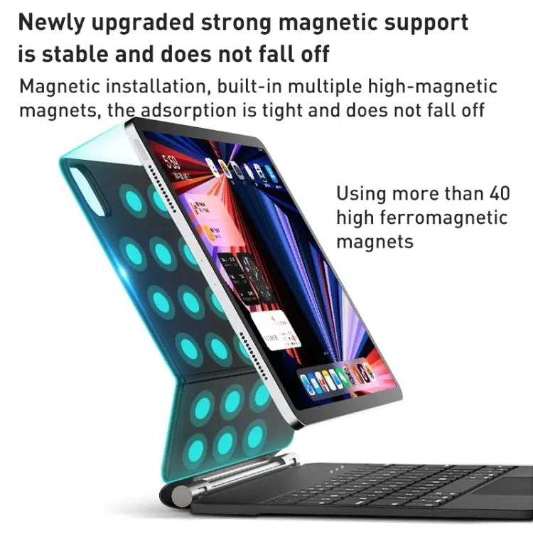 T89 Magic Suspended Bluetooth Keyboard Leather Case For iPad Pro 11 2022 / 2021 / 2020 / 2018 - For iPad Pro 12.9 2022