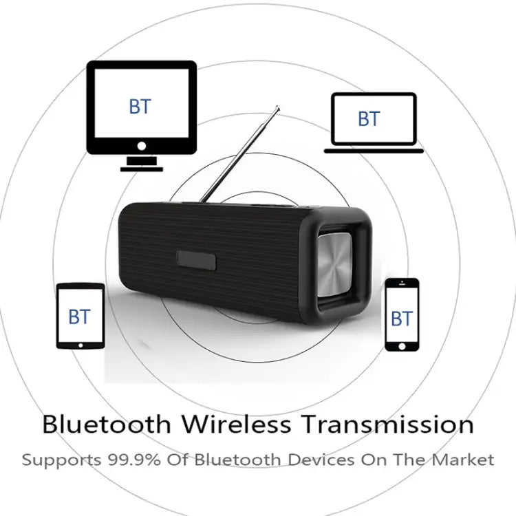 T9 Wireless Bluetooth 4.2 Speaker 10W Portable Sound Box FM Digital Radio 3D Surround Stereo Support Handsfree & TF &