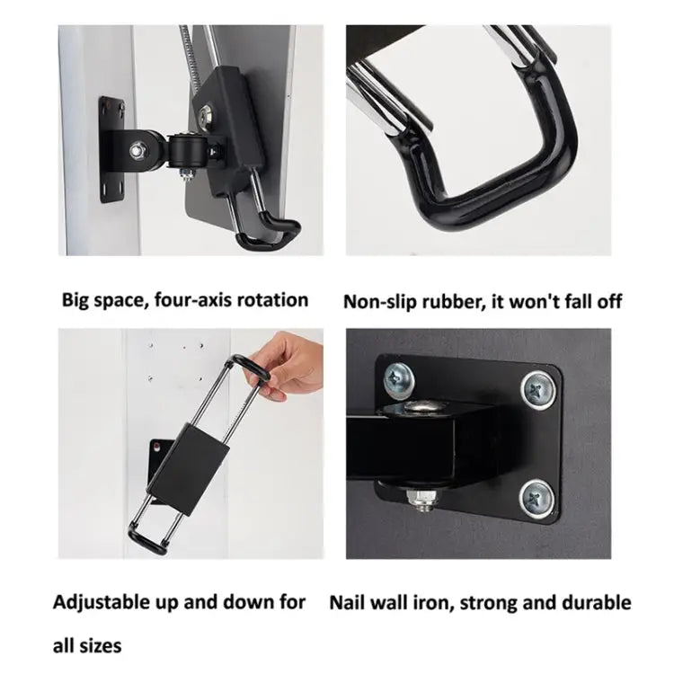 Tablet Wall Mount Holder Angles Adjustment Aluminum Alloy Mount With Anti Theft Security Lock With Lock Short Arm