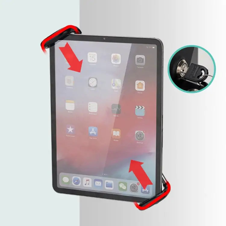 Tablet Wall Mount Holder Angles Adjustment Aluminum Alloy Mount With Anti Theft Security Lock With Lock Short Arm