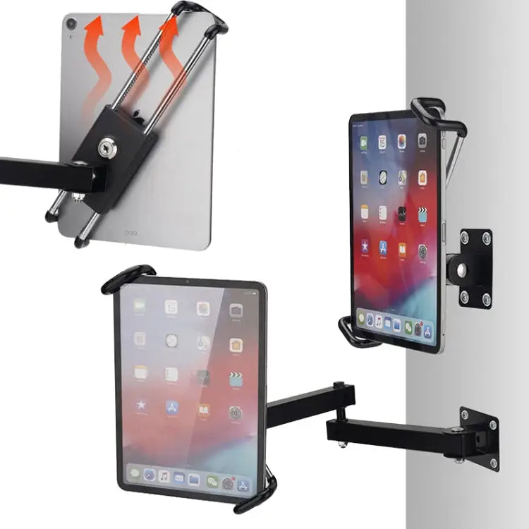Tablet Wall Mount Holder Foldable Extendable Aluminum Alloy Mount With Anti Theft Security Lock With Lock Long Arm