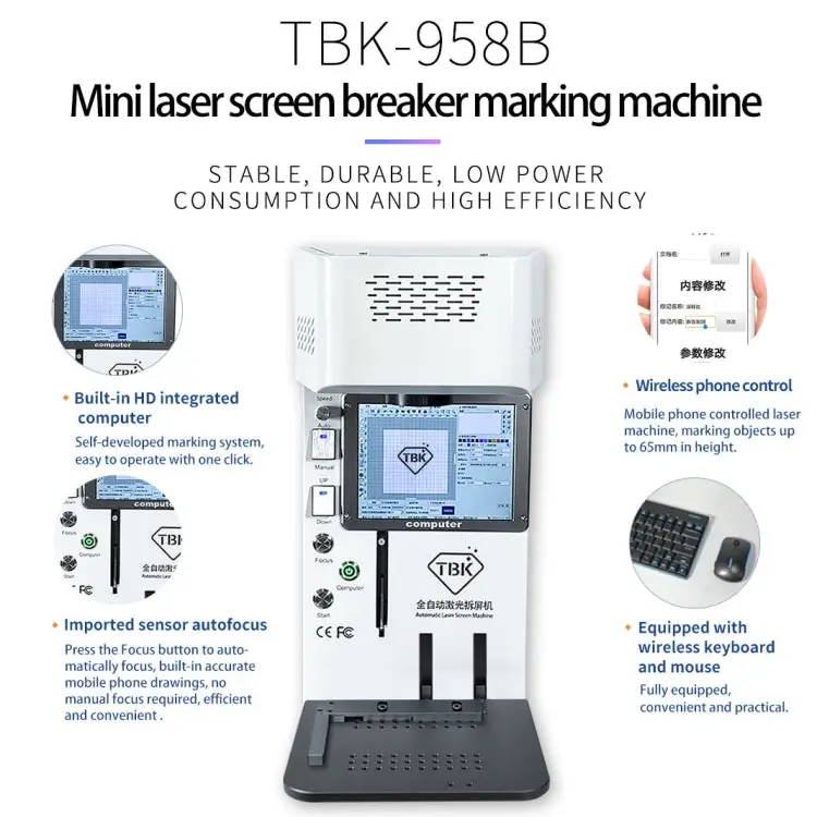 TBK958B Automatic Mini Laser Marking Screen Separater Repair Machine TBK-958B - TBK-958B