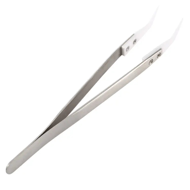 TC-14W Stainless Steel High Temperature Resistance Ceramic Tip Elbow Tweezers TC-14W - TC-14W