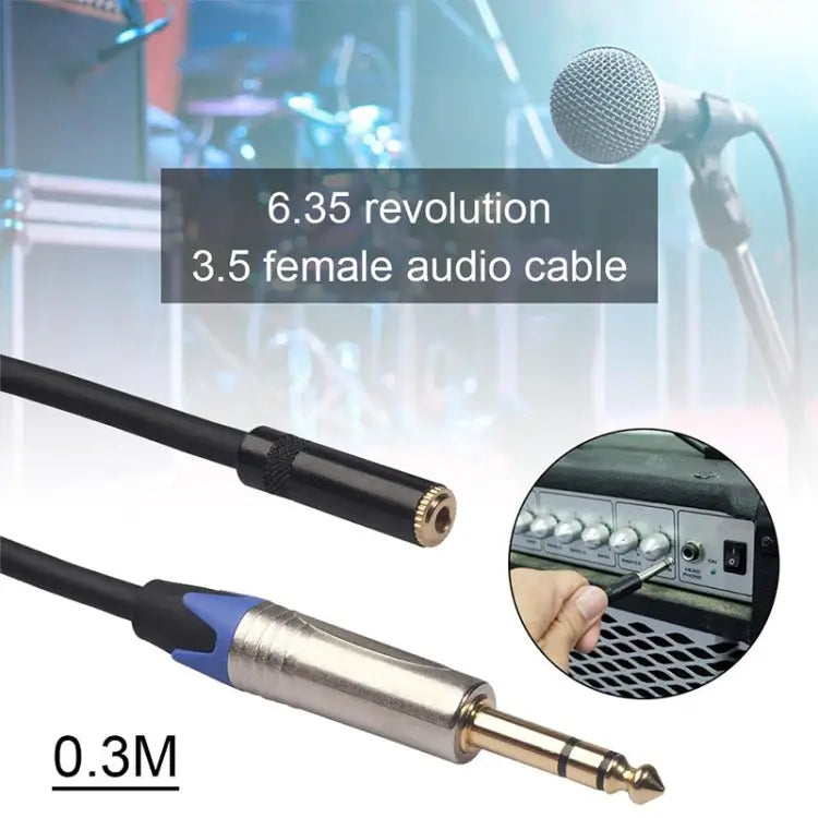 TC203NF03 6.35mm Male to 3.5mm Female Audio Cable Length: 0.3m TC203NF03 6.35mm Male to 3.5mm Female - TC203NF03 6.35mm