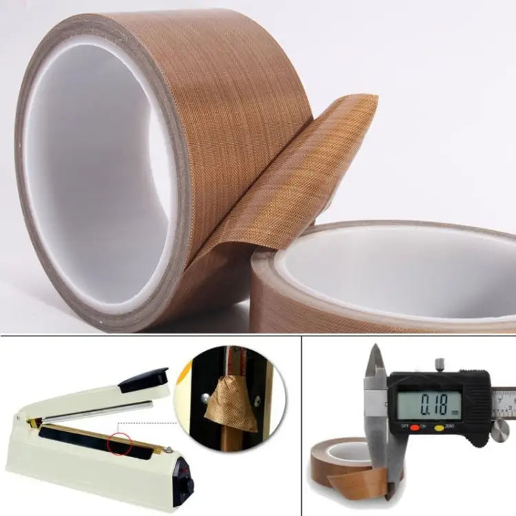 Teflon High Temperature Resistant Cloth Tape Sealing Machine Heat Insulation Tape Size: 10m x 50mm Size: 10m x 50mm