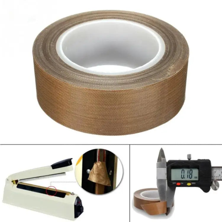 Teflon High Temperature Resistant Cloth Tape Sealing Machine Heat Insulation Tape Size: 10m x 13mm Size: 10m x 13mm