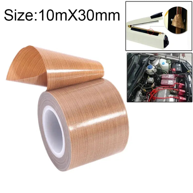 Teflon High Temperature Resistant Cloth Tape Sealing Machine Heat Insulation Tape Size: 10m x 30mm Size: 10m x 30mm
