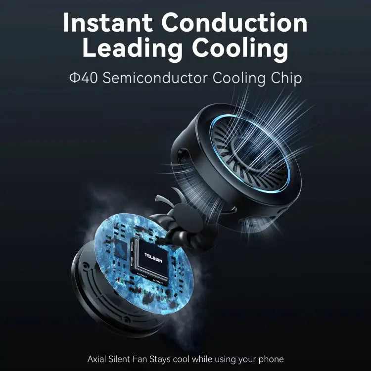 TELESIN Magnetic Phone Cooler Radiator For Live Streaming With Wireless Charging Without Wireless Charging - Apple