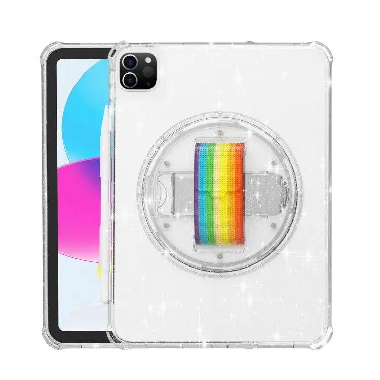 Terminator Shockproof Glitter Powder Tablet Case with Grip Strap For iPad Pro 11 2022 / 2021 For iPad 10.2 2021 / 2020
