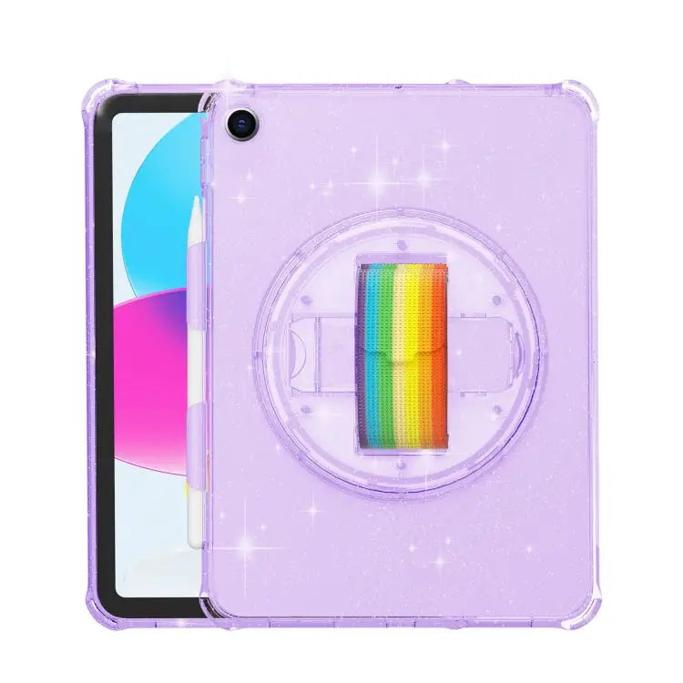 Terminator Shockproof Glitter Powder Tablet Case with Grip Strap For iPad Pro 11 2022 / 2021 For iPad 10.2 2021 / 2020