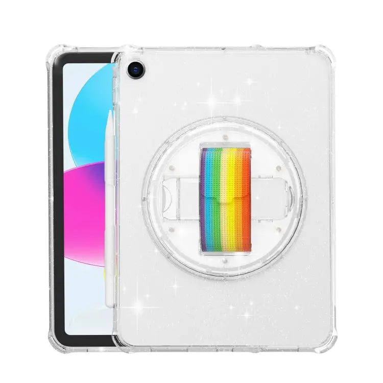 Terminator Shockproof Glitter Powder Tablet Case with Grip Strap For iPad Pro 11 2022 / 2021 For iPad 10.2 2021 / 2020
