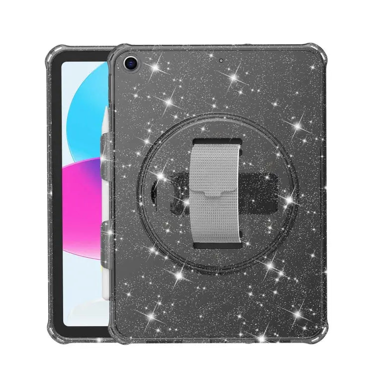 Terminator Shockproof Glitter Powder Tablet Case with Grip Strap For iPad Pro 11 2022 / 2021 For iPad 10.2 2021 / 2020