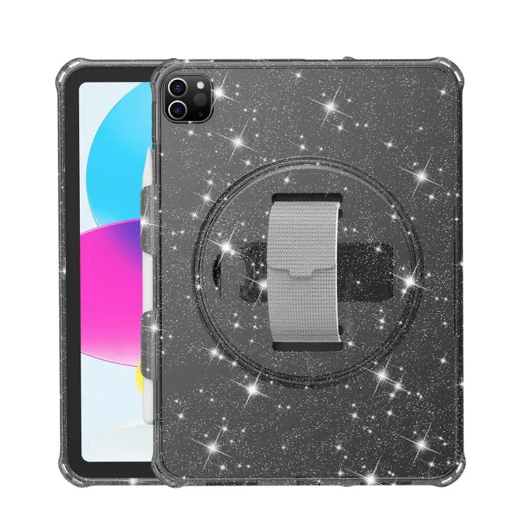 Terminator Shockproof Glitter Powder Tablet Case with Grip Strap For iPad Pro 11 2022 / 2021 For iPad 10.2 2021 / 2020