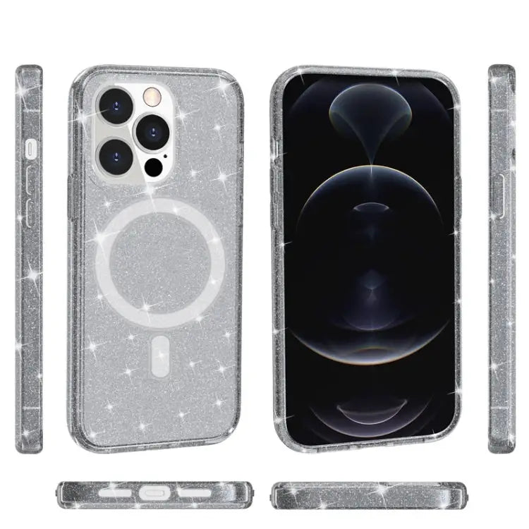 Terminator Style Glitter Powder MagSafe Magnetic Phone Case For iPhone 13 Pro Max For iPhone 13 Pro For iPhone 13