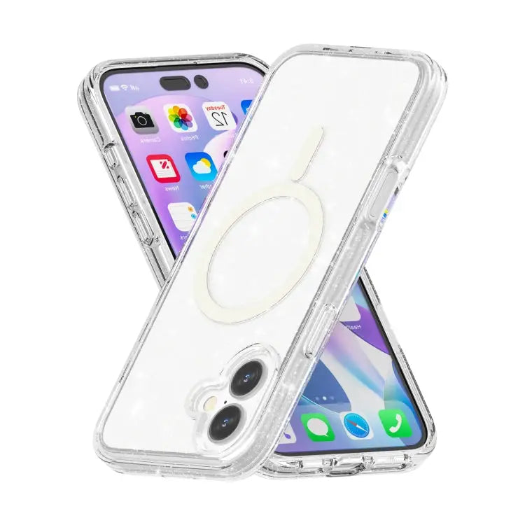 Terminator Style Glitter Powder MagSafe Magnetic Phone Case For iPhone 16 For iPhone 15 Pro Max For iPhone 15 Pro