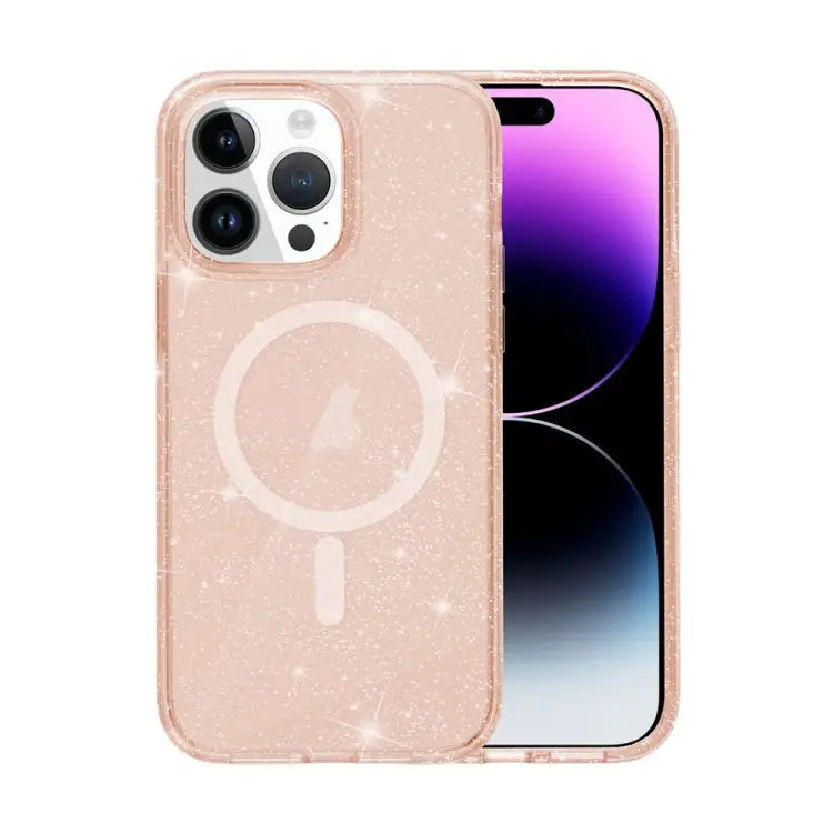 Terminator Style Glitter Powder MagSafe Magnetic Phone Case For iPhone 16 For iPhone 15 Pro Max For iPhone 15 Pro