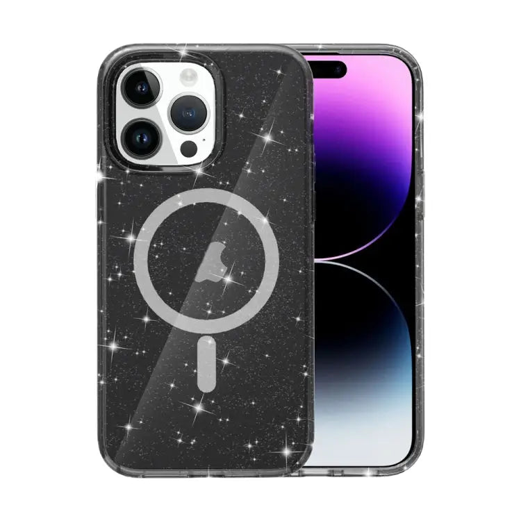 Terminator Style Glitter Powder MagSafe Magnetic Phone Case For iPhone 16 For iPhone 15 Pro Max For iPhone 15 Pro