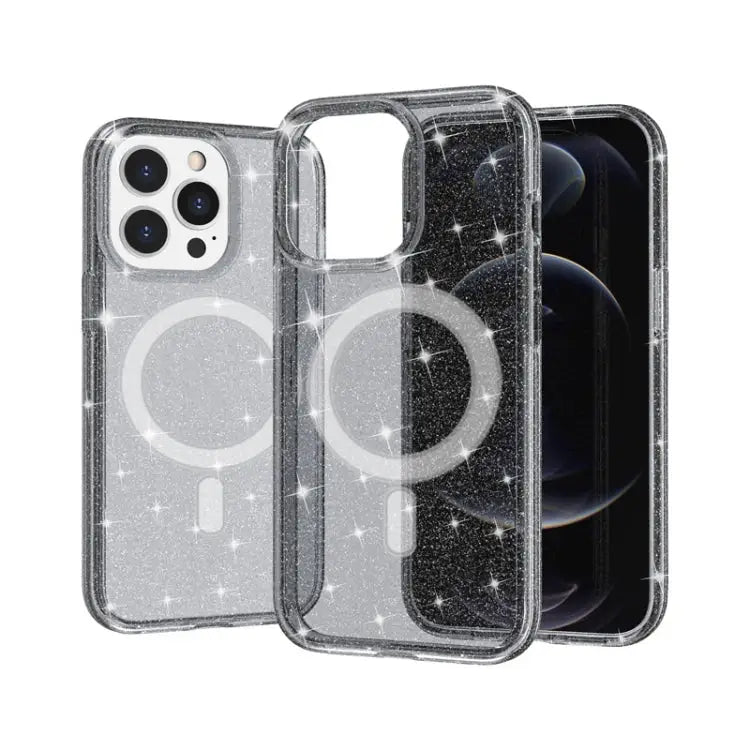Terminator Style Glitter Powder MagSafe Magnetic Phone Case For iPhone 13 Pro Max For iPhone 13 Pro For iPhone 13