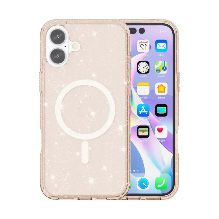 Terminator Style Glitter Powder MagSafe Magnetic Phone Case For iPhone 16e For iPhone 16 Pro Max For iPhone 16 Pro