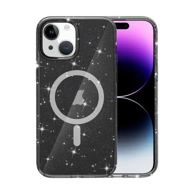 Terminator Style Glitter Powder MagSafe Magnetic Phone Case For iPhone 16 For iPhone 15 Pro Max For iPhone 15 Pro