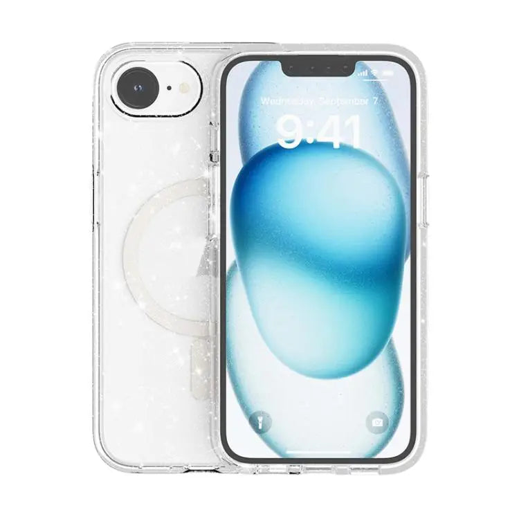Terminator Style Glitter Powder MagSafe Magnetic Phone Case For iPhone 16e For iPhone 16 Pro Max For iPhone 16 Pro