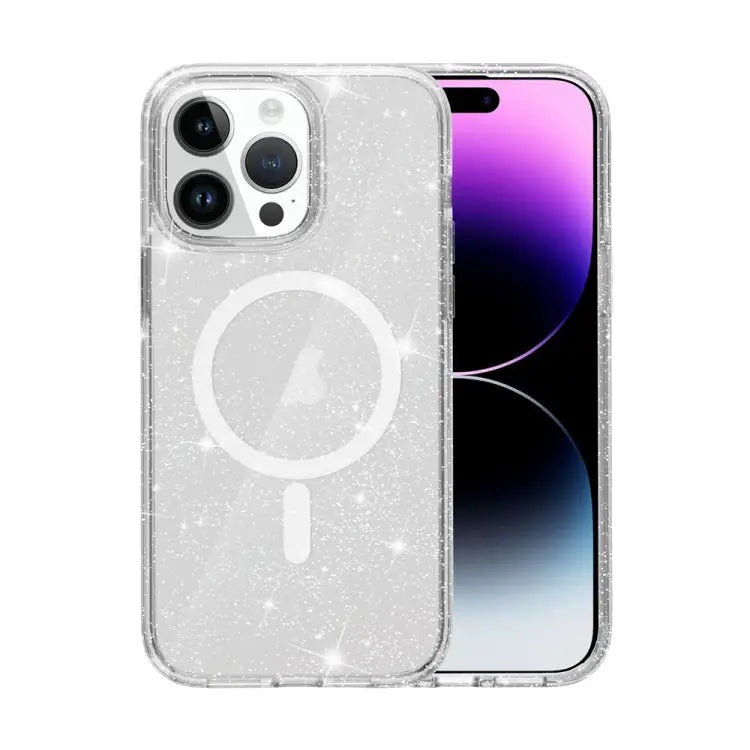 Terminator Style Glitter Powder MagSafe Magnetic Phone Case For iPhone 16 For iPhone 15 Pro Max For iPhone 15 Pro
