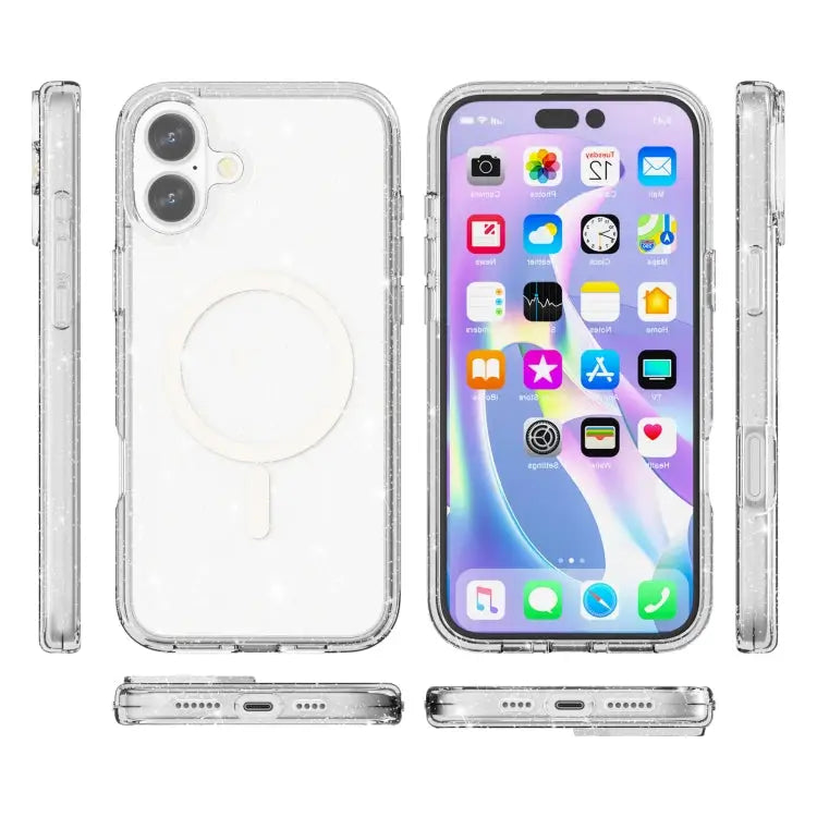 Terminator Style Glitter Powder MagSafe Magnetic Phone Case For iPhone 16 For iPhone 15 Pro Max For iPhone 15 Pro