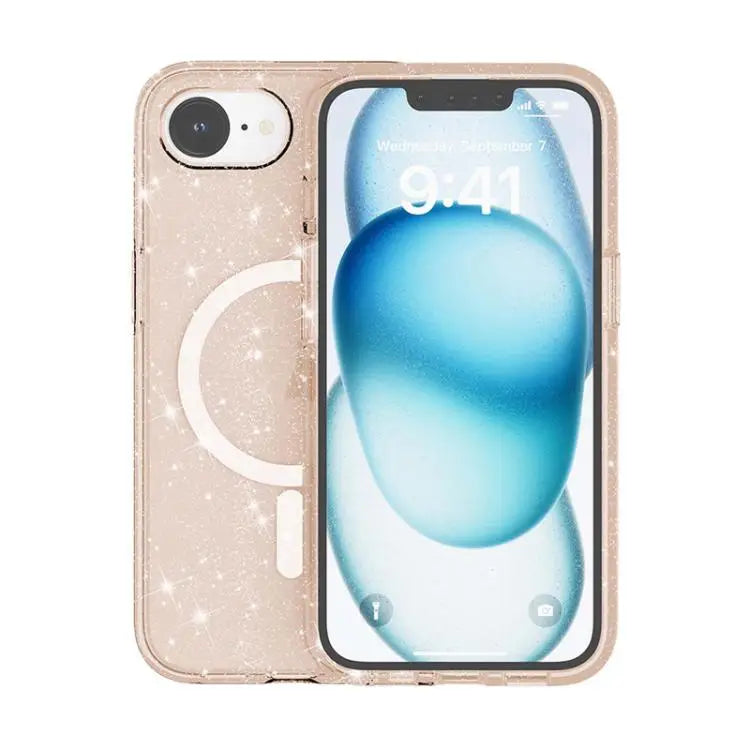 Terminator Style Glitter Powder MagSafe Magnetic Phone Case For iPhone 16e For iPhone 16 Pro Max For iPhone 16 Pro