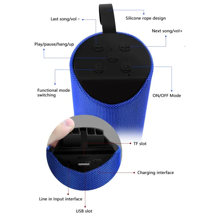 TG113 Portable Bluetooth Speakers Waterproof Stereo Outdoor Loudspeaker MP3 Bass Sound Box with FM Radio - Apple