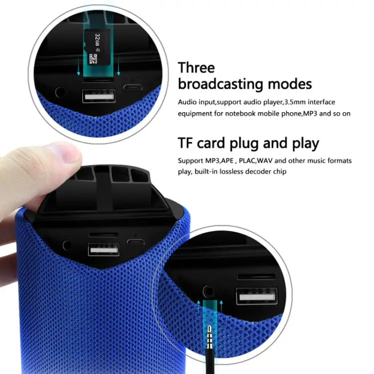 TG113 Portable Bluetooth Speakers Waterproof Stereo Outdoor Loudspeaker MP3 Bass Sound Box with FM Radio - Apple