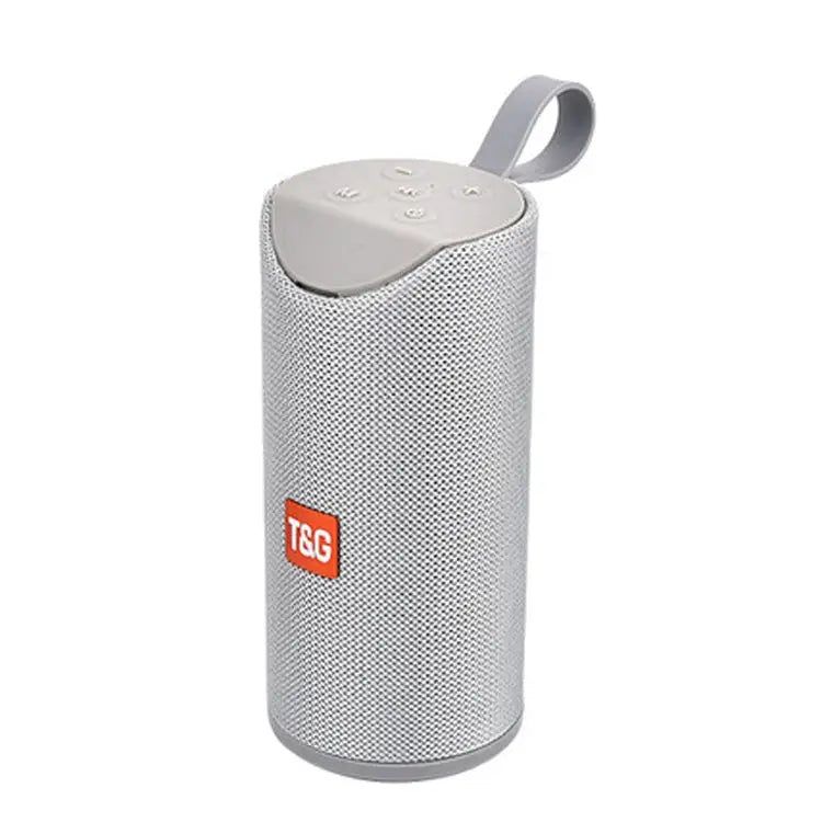 TG113 Portable Bluetooth Speakers Waterproof Stereo Outdoor Loudspeaker MP3 Bass Sound Box with FM Radio - Gray - Apple