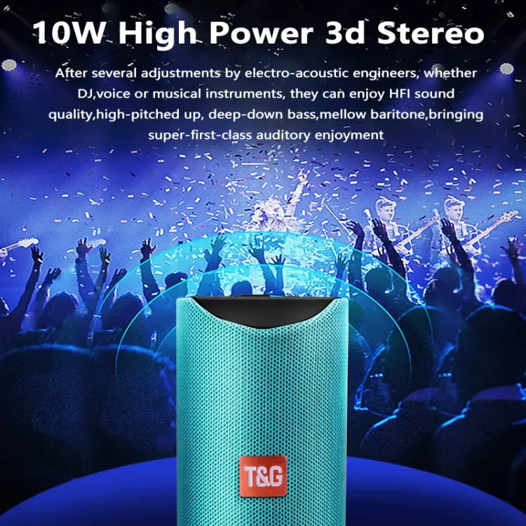TG113 Portable Bluetooth Speakers Waterproof Stereo Outdoor Loudspeaker MP3 Bass Sound Box with FM Radio - Apple