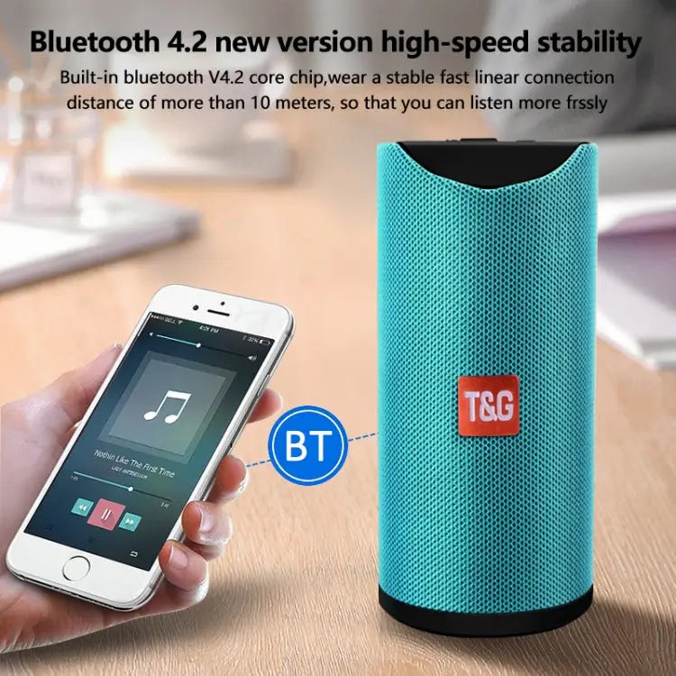 TG113 Portable Bluetooth Speakers Waterproof Stereo Outdoor Loudspeaker MP3 Bass Sound Box with FM Radio - Apple