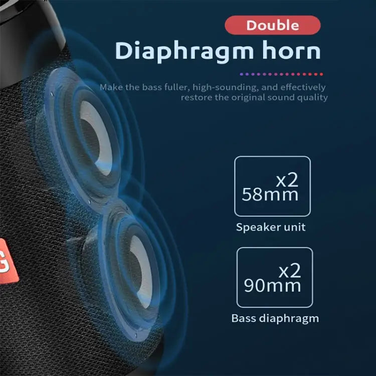 TG113C Column Portable Bluetooth Mini Speaker FM Radio Waterproof Subwoofer Phone Holder Wireless Loundpeakers - Apple