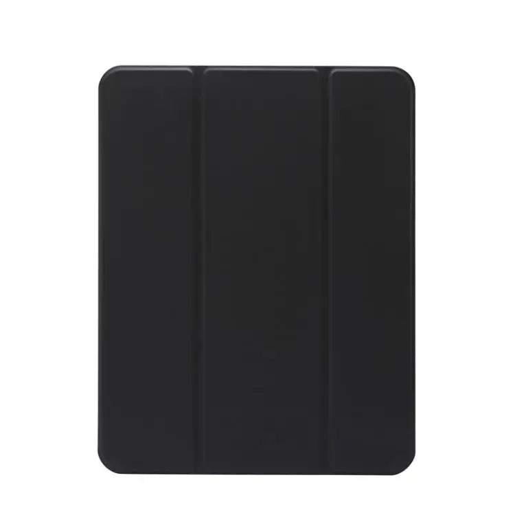 Three-folding Electric Pressed Skin Texture Horizontal Flip Shockproof Transparent TPU + PU Leather Case with Holder &