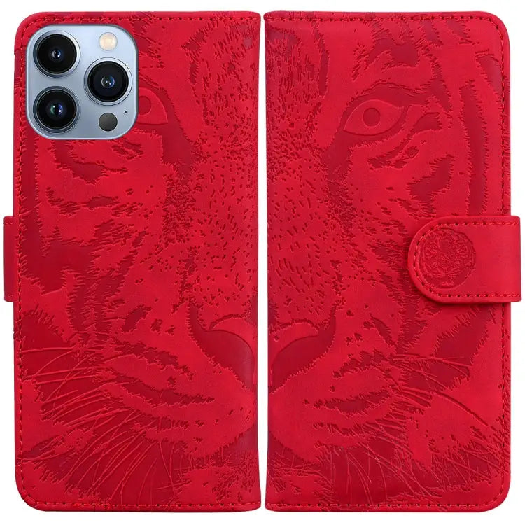Tiger Embossing Pattern Leather Phone Case For iPhone 15 For iPhone 14 Plus For iPhone 14 For iPhone 14 Pro
