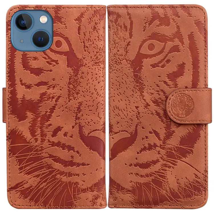 Tiger Embossing Pattern Leather Phone Case For iPhone 15 For iPhone 14 Plus For iPhone 14 For iPhone 14 Pro