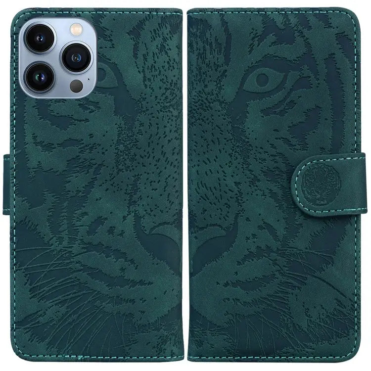 Tiger Embossing Pattern Leather Phone Case For iPhone 15 For iPhone 14 Plus For iPhone 14 For iPhone 14 Pro