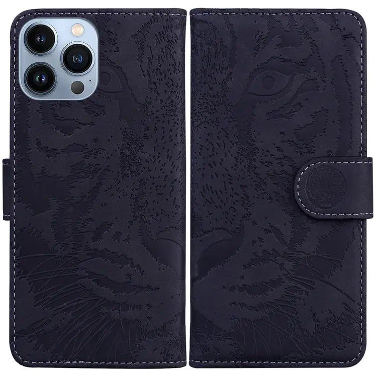 Tiger Embossing Pattern Leather Phone Case For iPhone 16 For iPhone 15 Pro Max For iPhone 15 Pro For iPhone 15 Plus