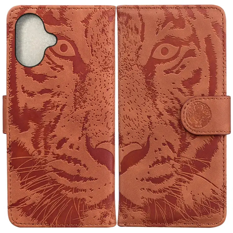 Tiger Embossing Pattern Leather Phone Case For iPhone 16 For iPhone 15 Pro Max For iPhone 15 Pro For iPhone 15 Plus