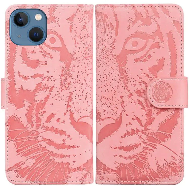 Tiger Embossing Pattern Leather Phone Case For iPhone 16 For iPhone 15 Pro Max For iPhone 15 Pro For iPhone 15 Plus