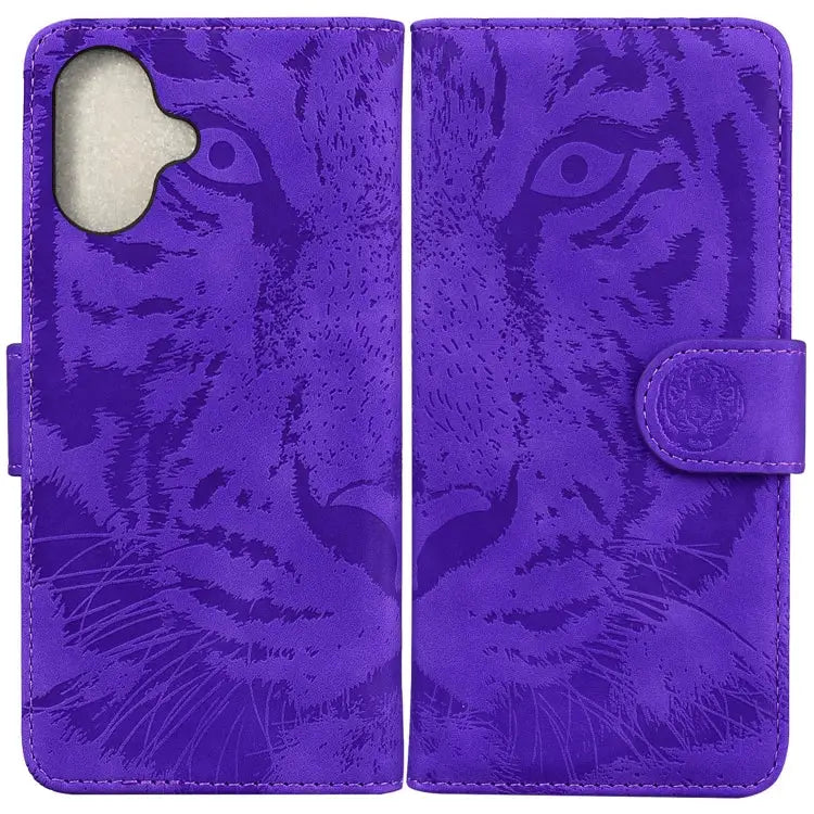 Tiger Embossing Pattern Leather Phone Case For iPhone 16 For iPhone 15 Pro Max For iPhone 15 Pro For iPhone 15 Plus