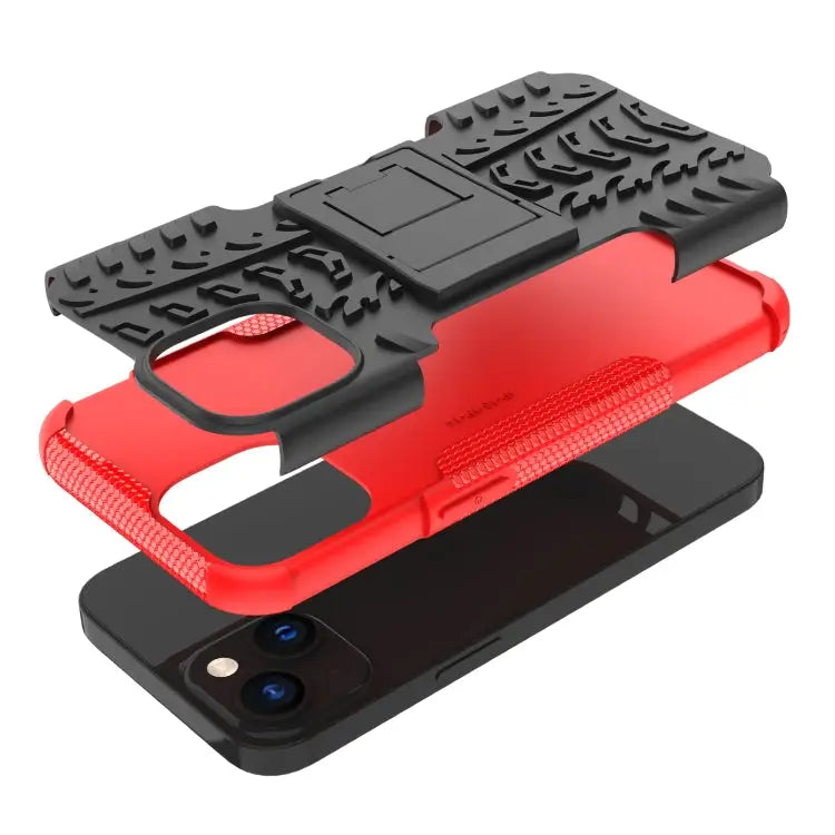 Tire Texture TPU + PC Phone Case with Holder For iPhone 14 For iPhone 14 Plus For iPhone 14 Pro - Apple Accessories