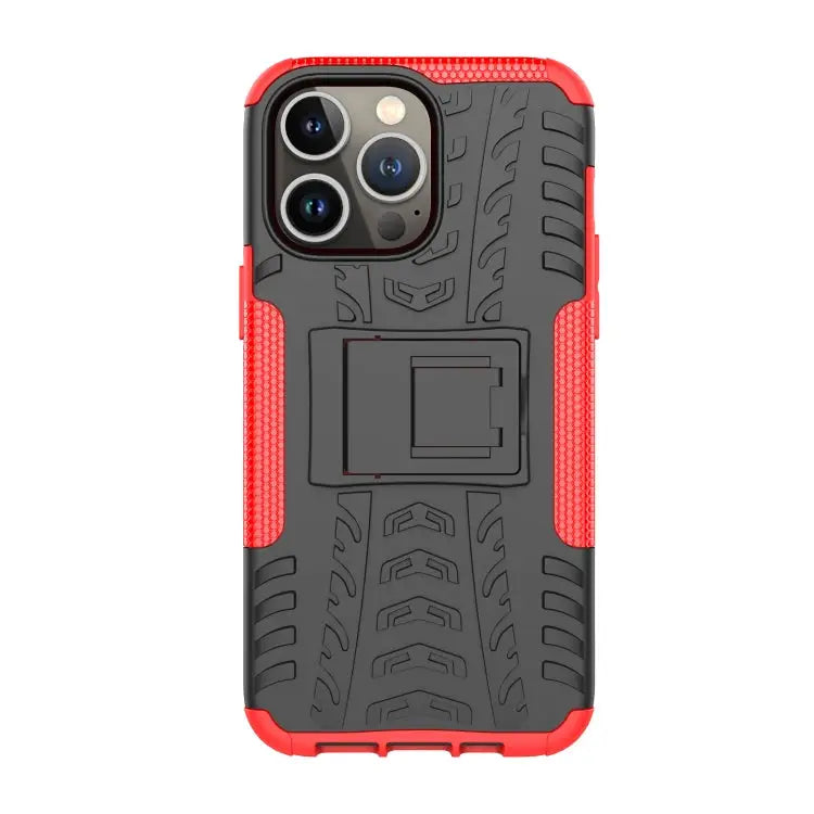 Tire Texture TPU + PC Phone Case with Holder For iPhone 14 Pro Max - Apple Accessories