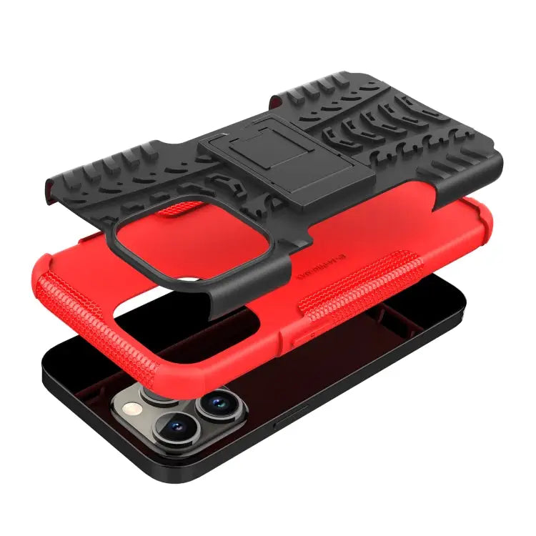 Tire Texture TPU + PC Phone Case with Holder For iPhone 14 Pro Max - Apple Accessories
