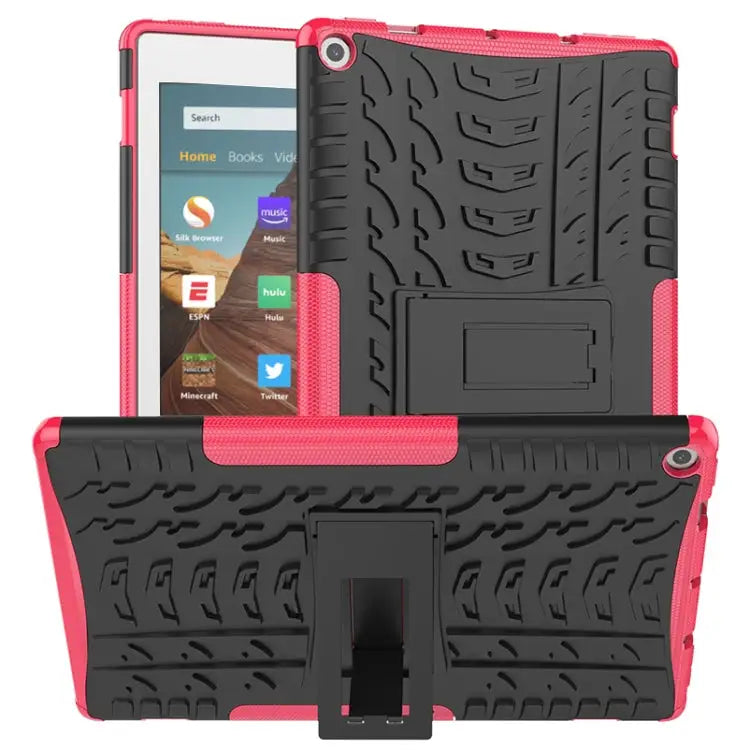 Tire Texture TPU + PC Shockproof Case with Holder For iPad 10.2 2021 / 2020 / 2019 For Galaxy Tab S6 For Huawei
